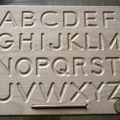 13: Montessori Alphabet Tracing Board Wood Double Sided