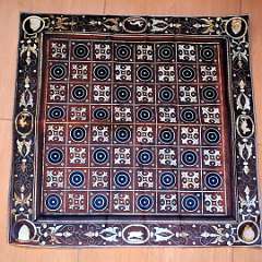 54: Chess_Board_Ornament_Textil_Obrus_50x50cm
